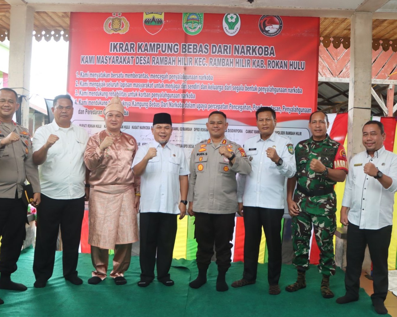 Peresmian Kampung Bebas Narkoba 2025 di Desa Rambah Hilir, Rokan Hulu Langkah Nyata Menuju Generasi Bersih