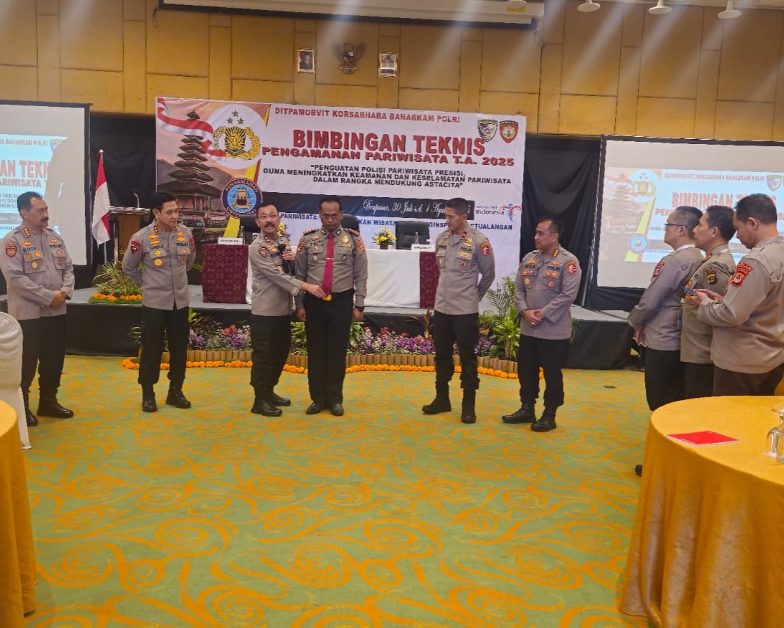 Kakorsabhara Baharkam Polri, Pimpin Kegiatan Bimbingan Teknis Pengamanan Pariwisata TA 2025 Di Bali