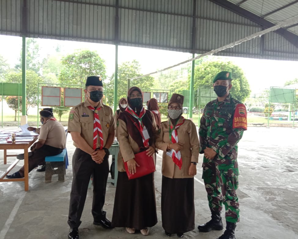 Personil Kodim 0301/PBR Hadiri Musyawarah Ranting Luar Biasa 2021 Kwartir Ranting Gerakan Pramuka Rumbai