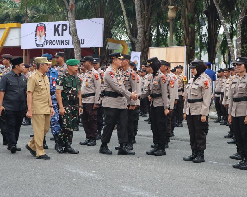 Polda Riau dan Polresta Pekanbaru Gelar Sistem Pengamanan Kota (Sispamkota) Menjelang Pemilu 2024