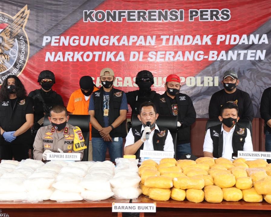 Polisi Kembali Berhasil Ungkap Narkoba Jenis Sabu Hampir 1 Ton di Serang Banten, Kali ini Jaringan Timur Tengah