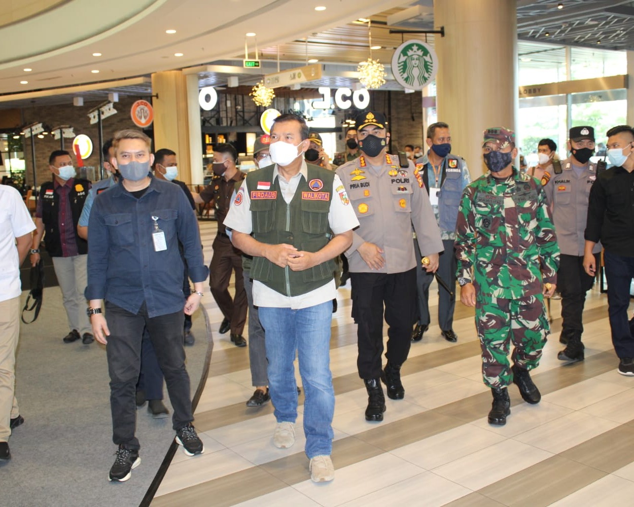 Pastikan Penerapan Prokes, Dandim 0301/PBR dan Wali Kota Pekanbaru Tinjau Langsung Pusat Perbelanjaan