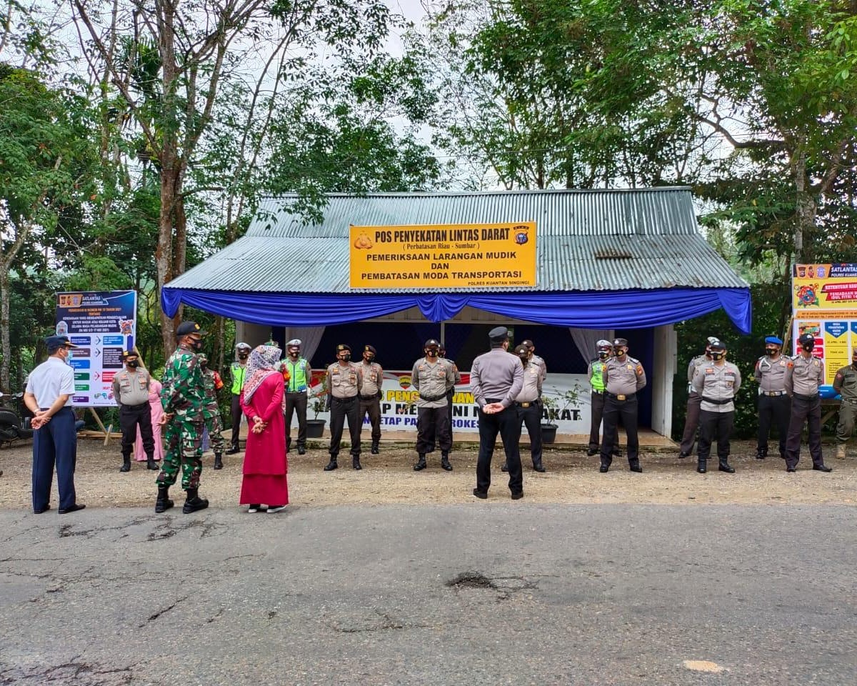 Peniadaan Mudik Lebaran Tahun 2021 dan Pembatasan Moda Transportasi, Polda Riau Dirikan 58 Pos Penyekatan