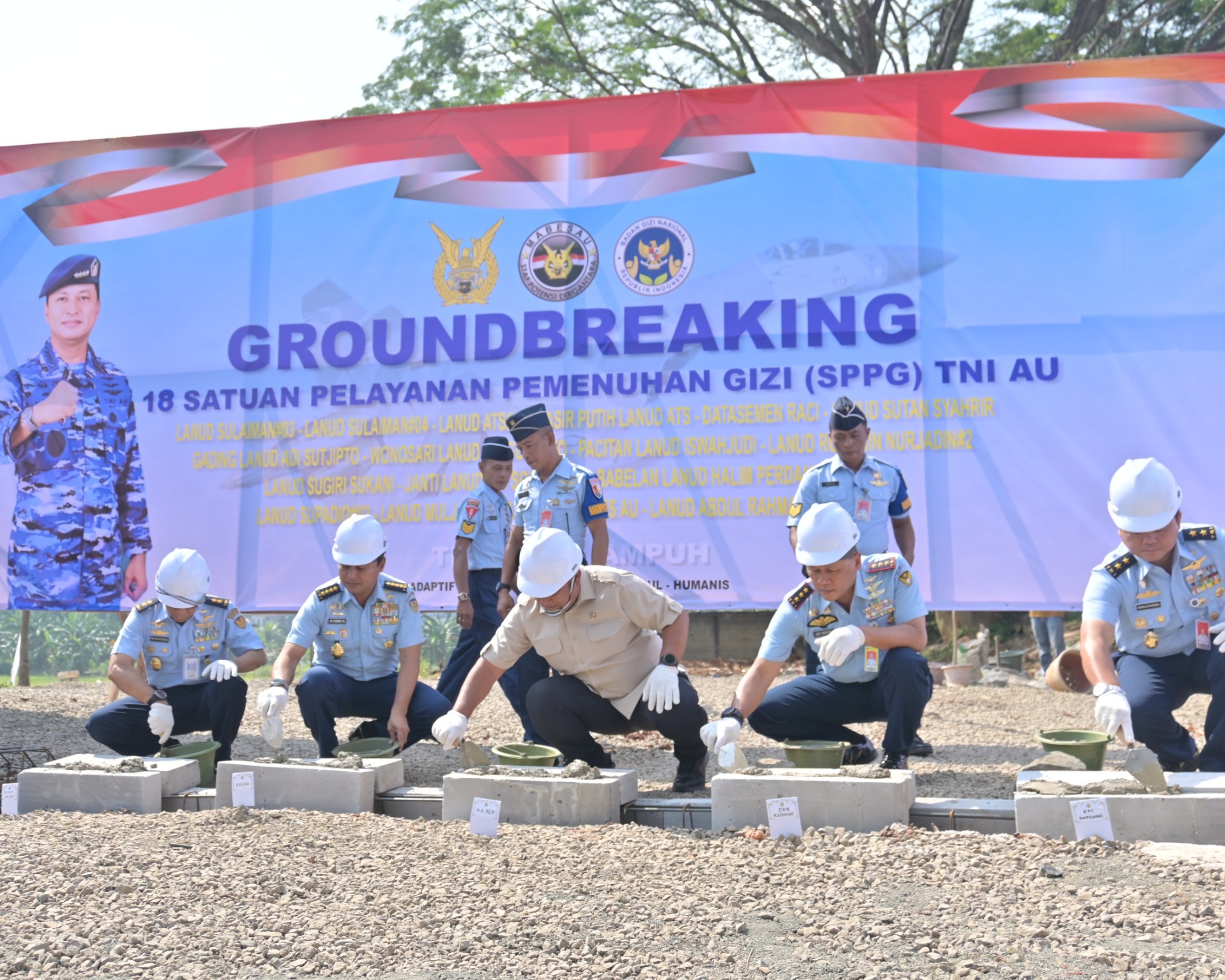 Pangkoopsud I Dampingi Kasau Hadiri Launching Dan Ground Breaking Pembangunan SPPG TNI AU