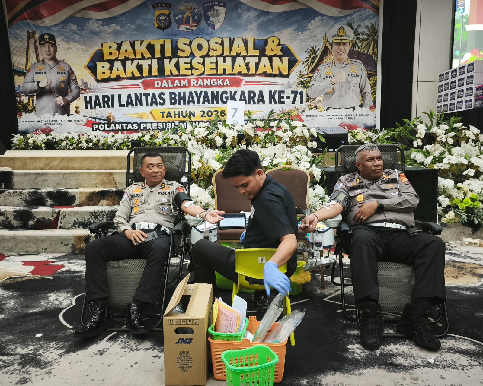 Semarak HUT Lalu Lintas Bhayangkara Ke-71, Donor Darah Ditlantas Polda Riau Kumpulkan 350 Kantong Darah