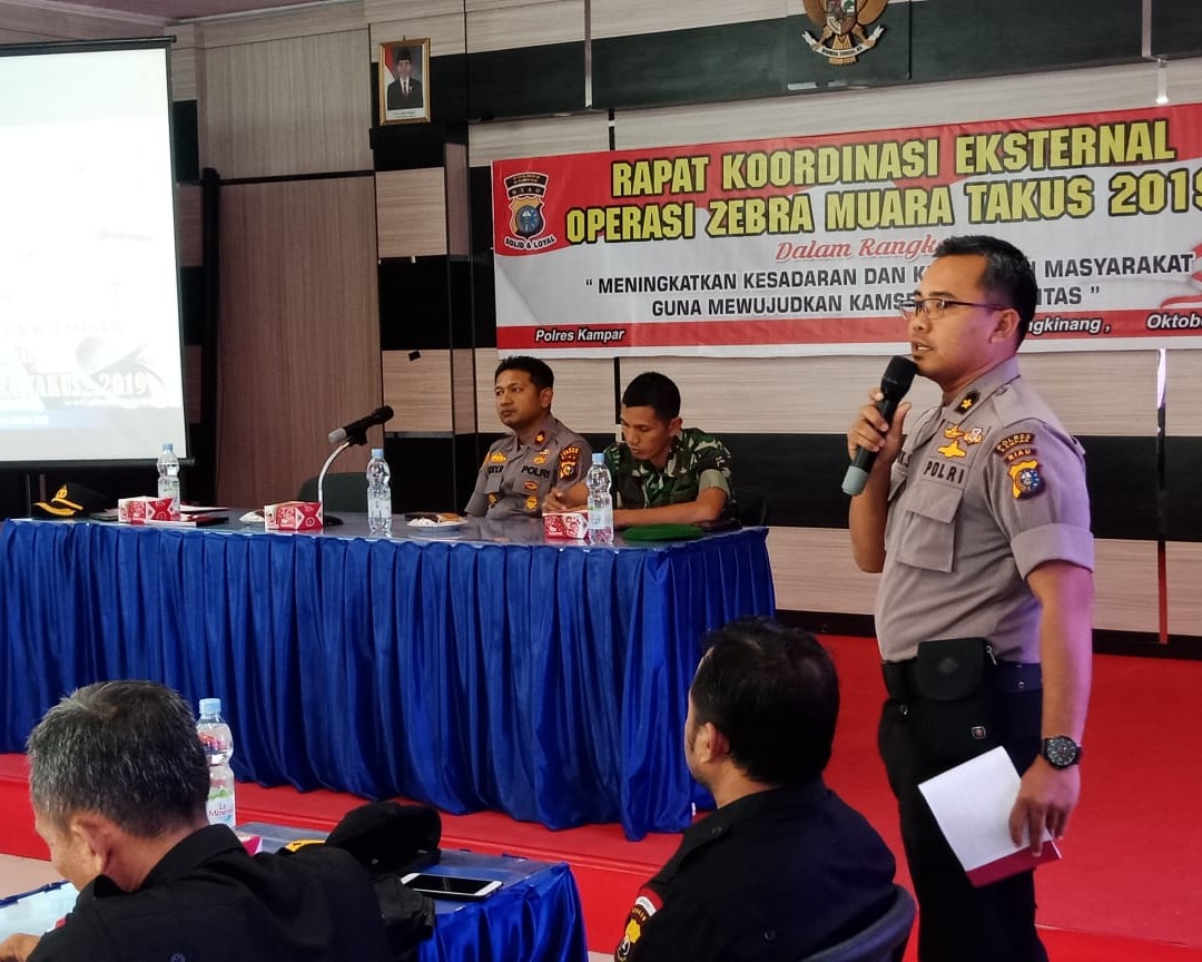 Polres Kampar Gelar Rakor Eksternal untuk Kesiapan Operasi Zebra Muara Takus 2019