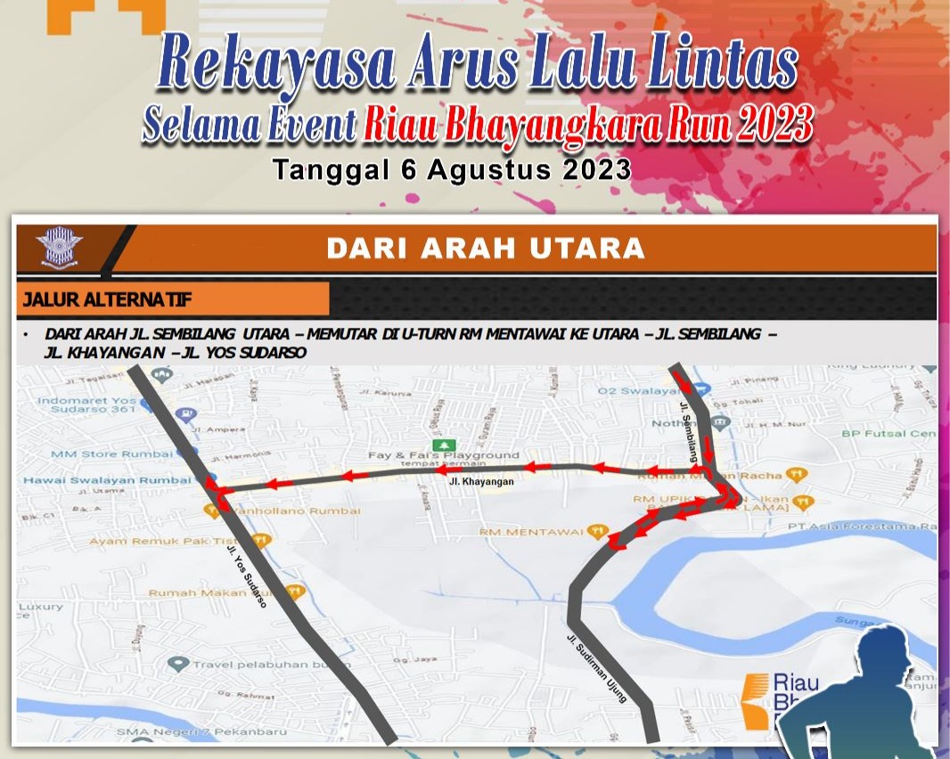 Polresta Pekanbaru Alihkan Arus Lalu Lintas Selama Pelaksanaan Event Bhayangkara Run 2023
