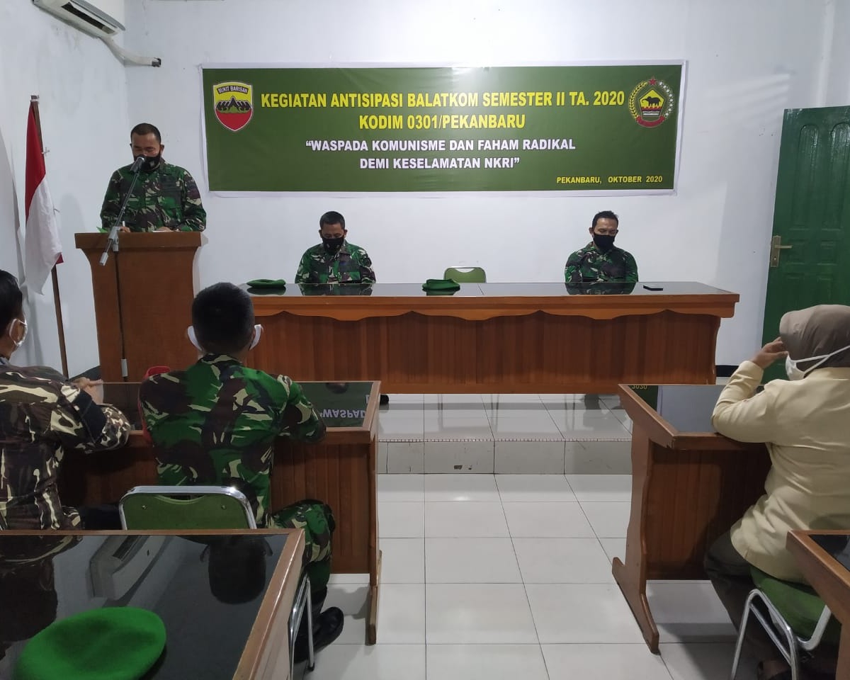 Kodim 0301/PBR Gelar Kegiatan Antisipasi Balatkom dan Paham Radikal Semester II Tahun 2020