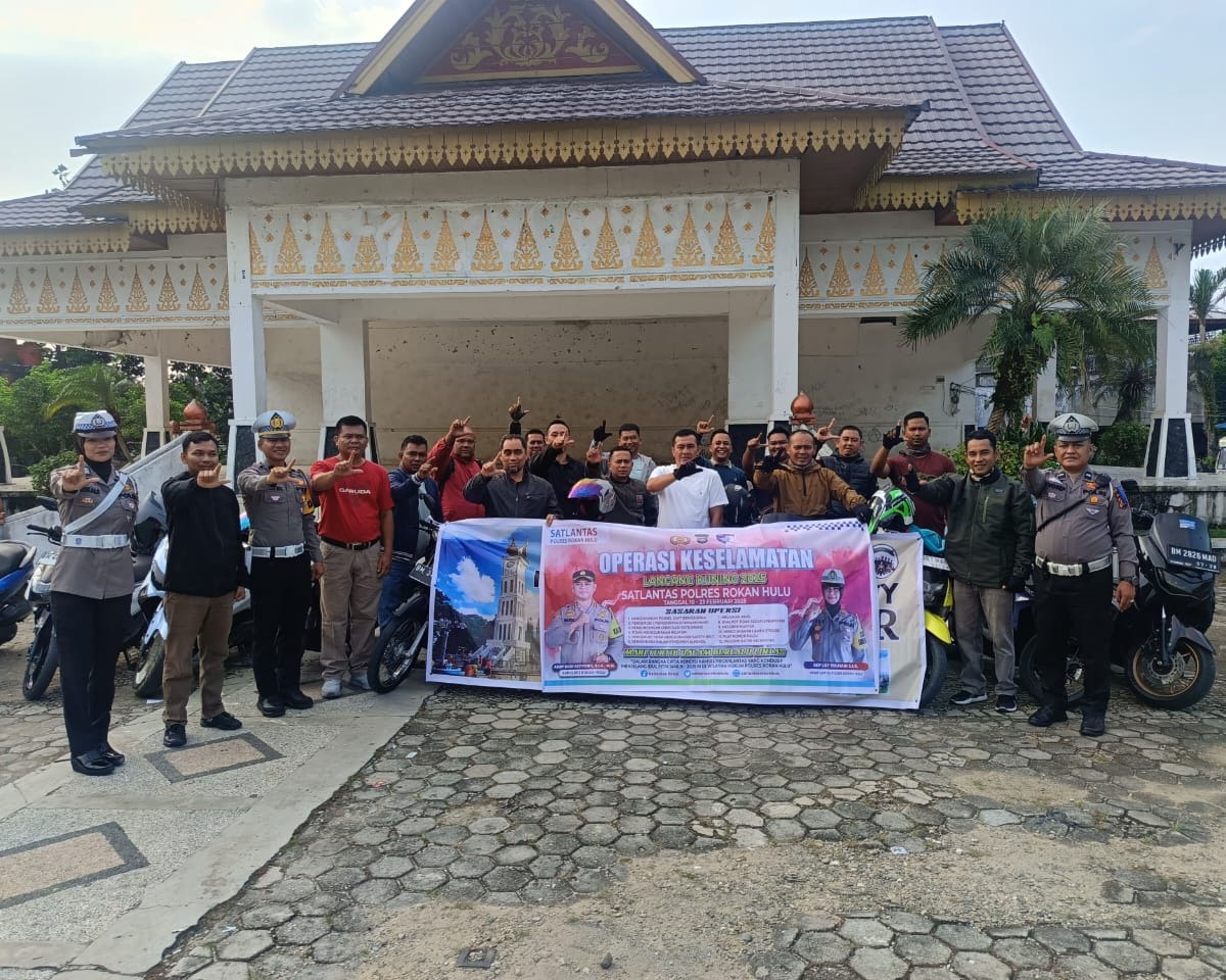 Satlantas Polres Rokan Hulu Gelar Sosialisasi Tertib Berlalu Lintas dan Pelepasan Konvoi Perkim Bikers Community