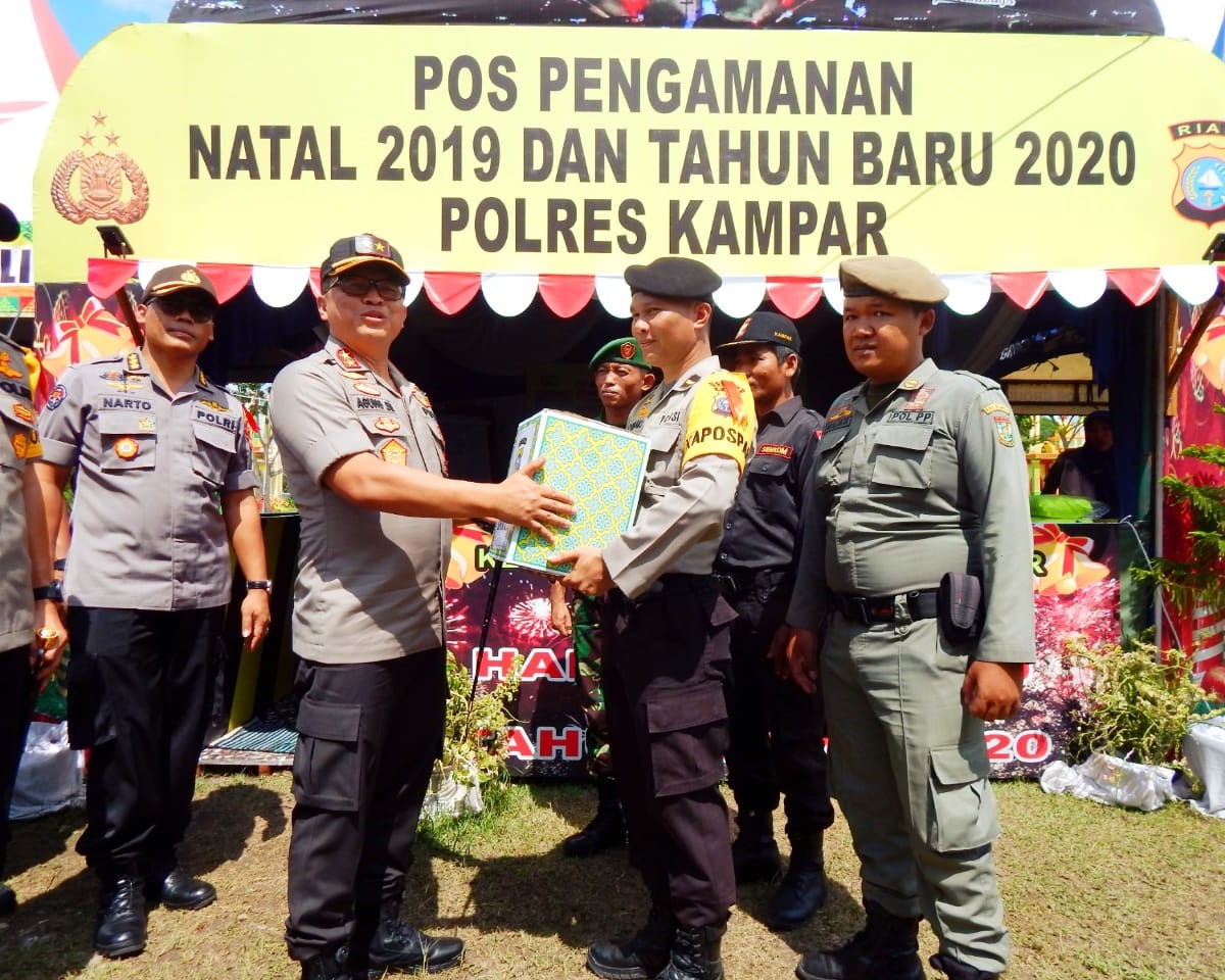 Kapolda Riau Lakukan Pengecekan Pospam Ops Lilin Muara Takus 2019 di Wilayah Kampar