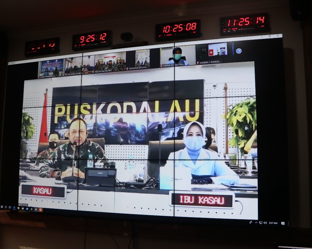 Danlanud RSN Hadiri Vidcon Kasau Bersama Wara Dan Tenaga Kesehatan