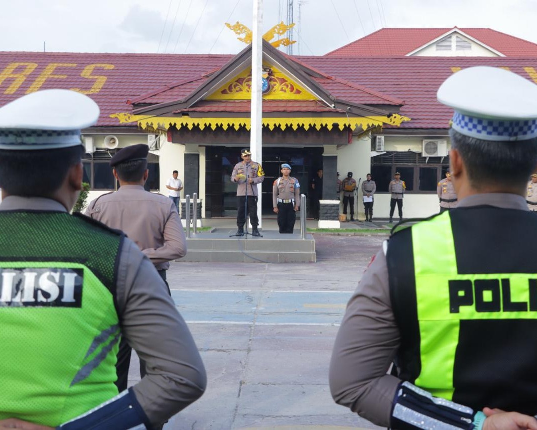 Pengamanan Rapat Pleno Tingkat Kabupaten, Polres Inhu Gelar Apel dan Rakor