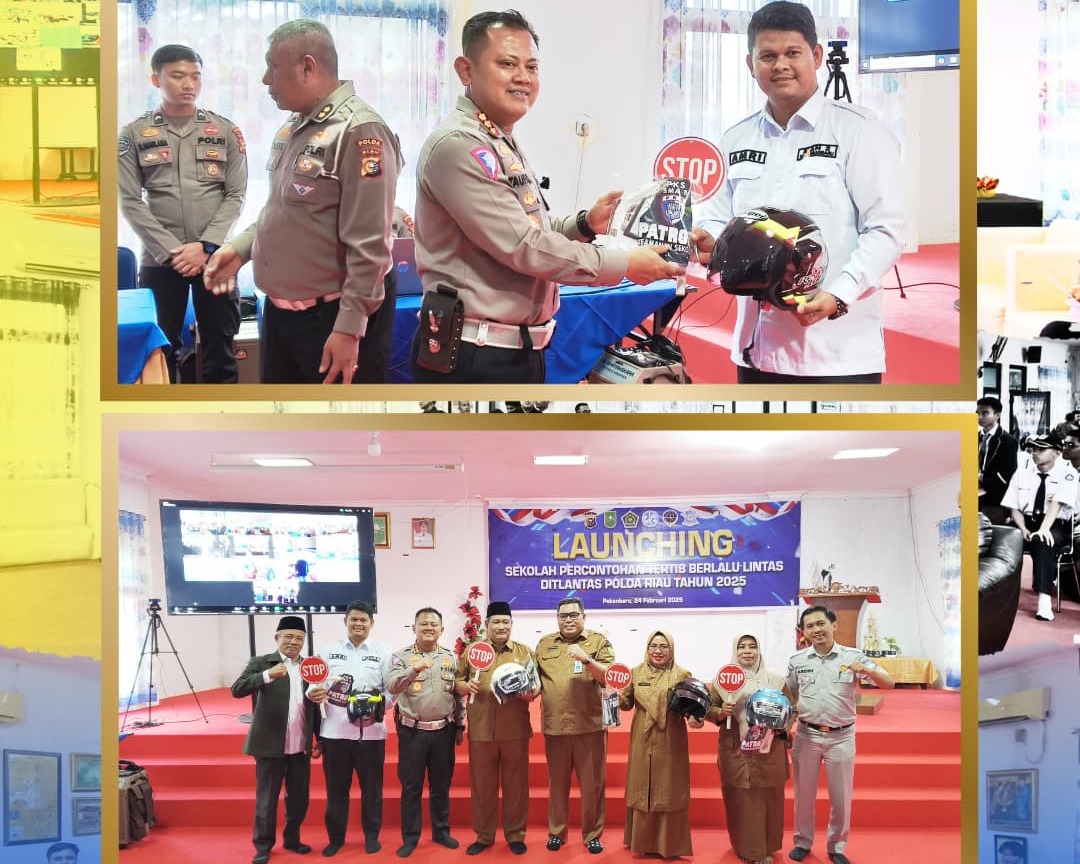 Dirlantas Polda Riau Pimpin Langsung Kegiatan Launching Sekolah Percontohan Tertib Berlalu Lintas Tahun 2025