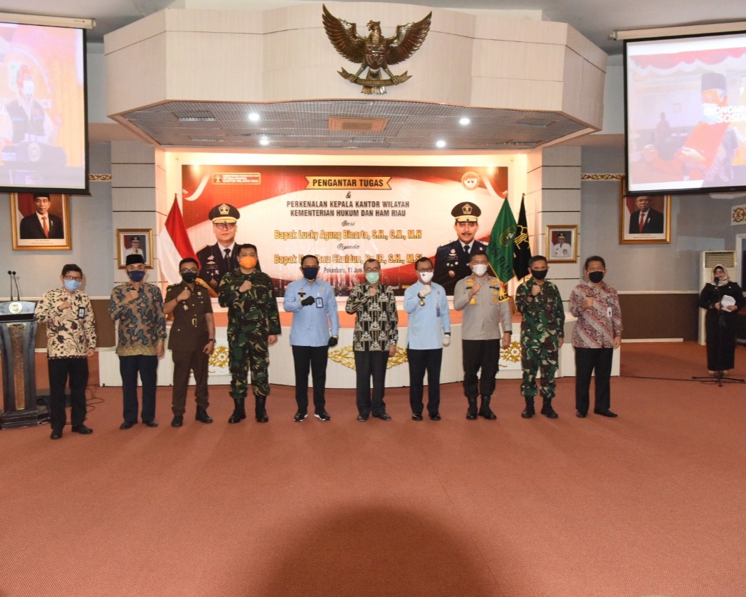 Danlanud RSN Hadiri Pengantar Tugas Kepala Kantor Kemenhumham Riau