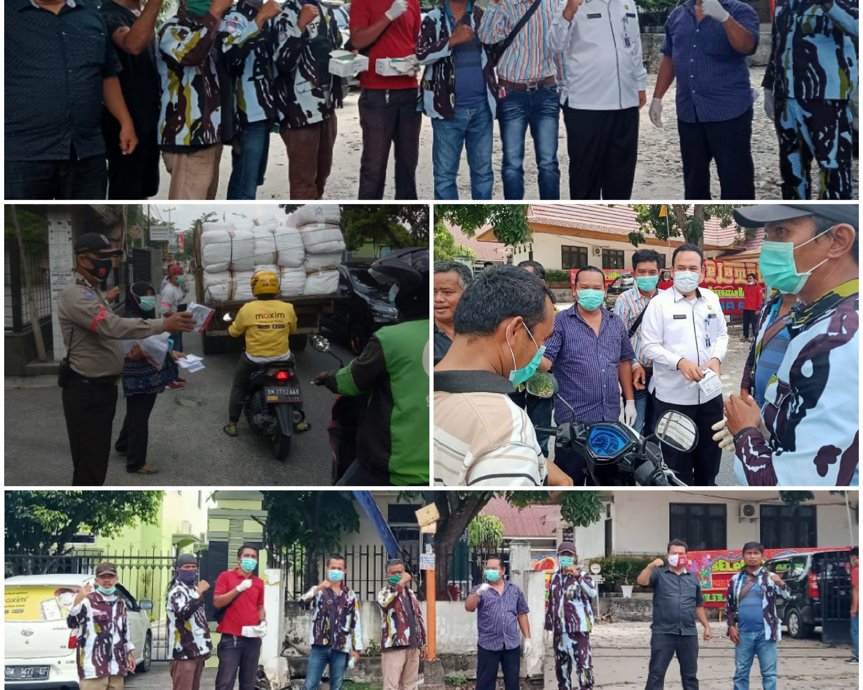 PAC IPK Sukajadi Bersama Camat Serta TNI - Polri Bagi - Bagi Masker dan Penyemprotan Disinfektan