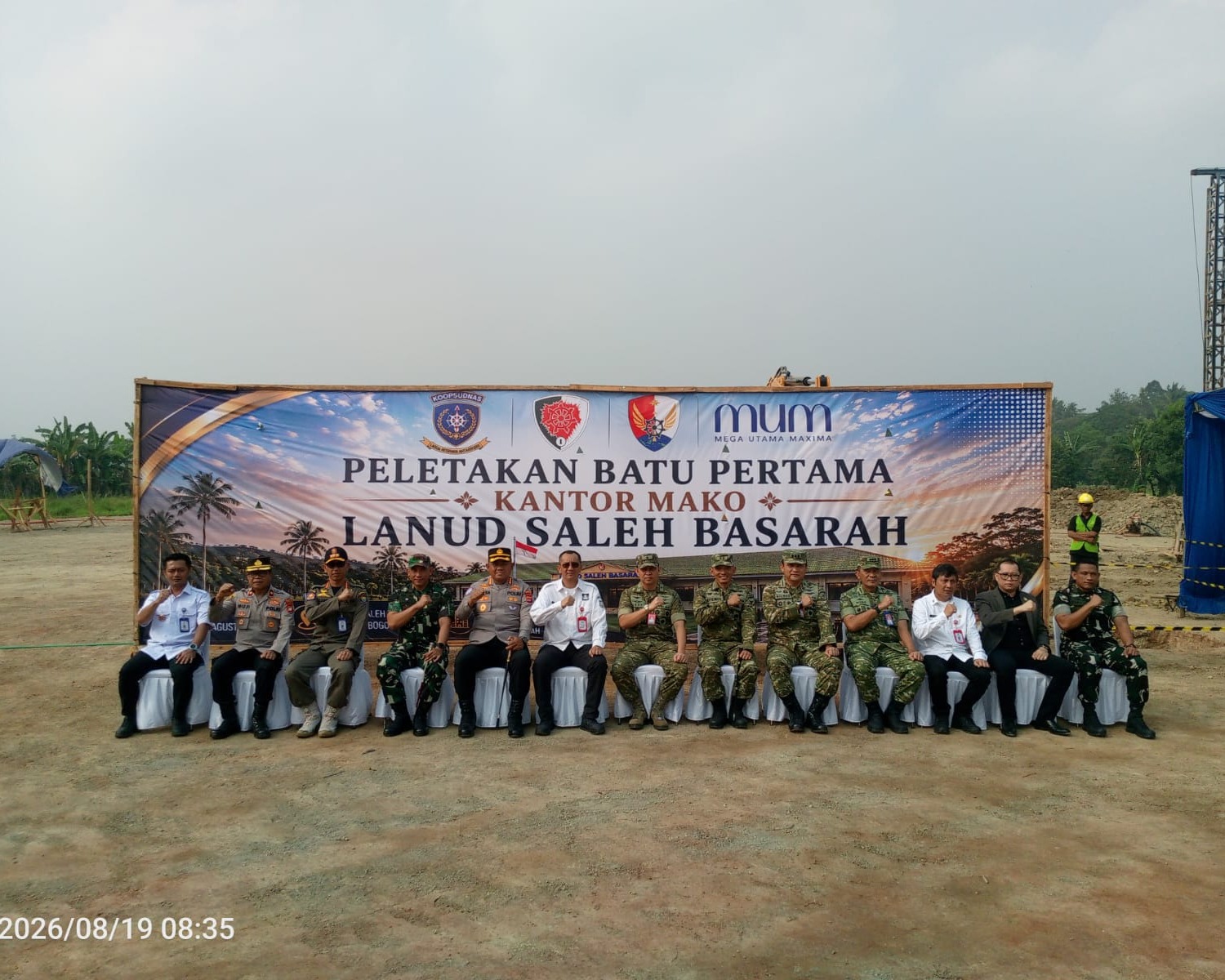 Peletakan Batu Pertama Mako Lanud Saleh Basarah, Pangkodau I Ajak Bangun Sinergi Dengan Pemerintah Dan Masyarakat