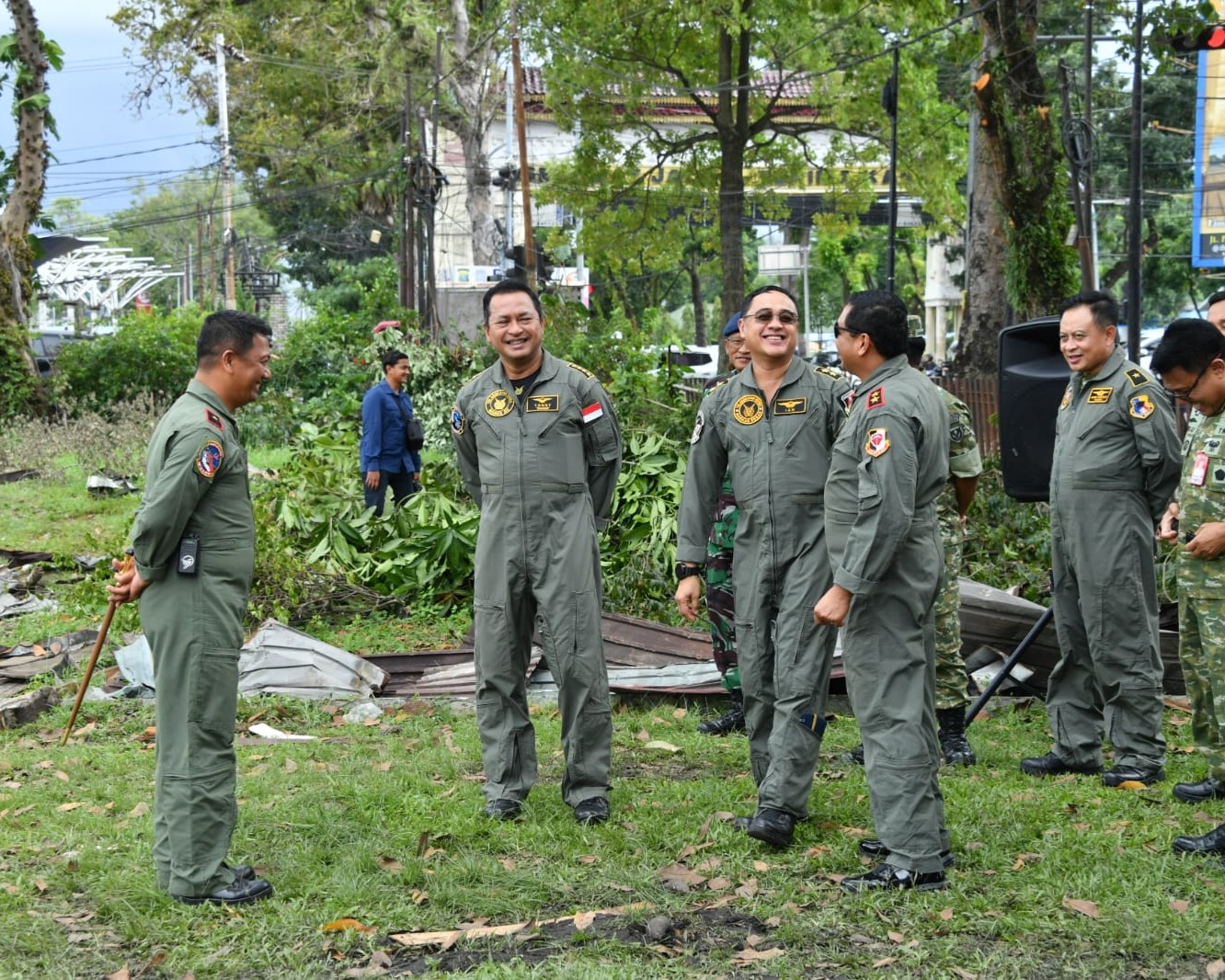 Kaskodau I Dampingi Kasau, Tinjau Posko Satgasud Lanud Soewondo, Pastikan Distribusi Bantuan Berjalan Optimal